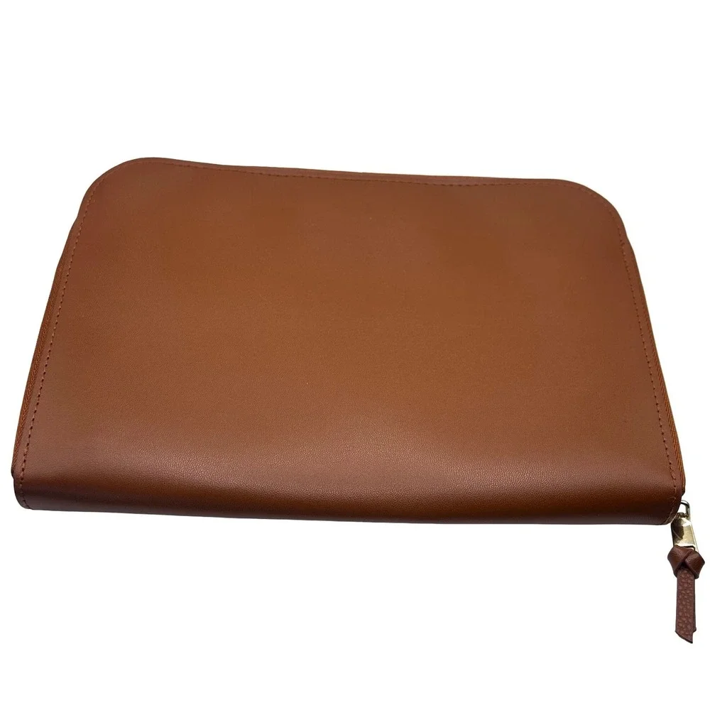 Lanvin Parfums Turkish Airlines Brown White Zip Pouch Amenity Kit Travel Case